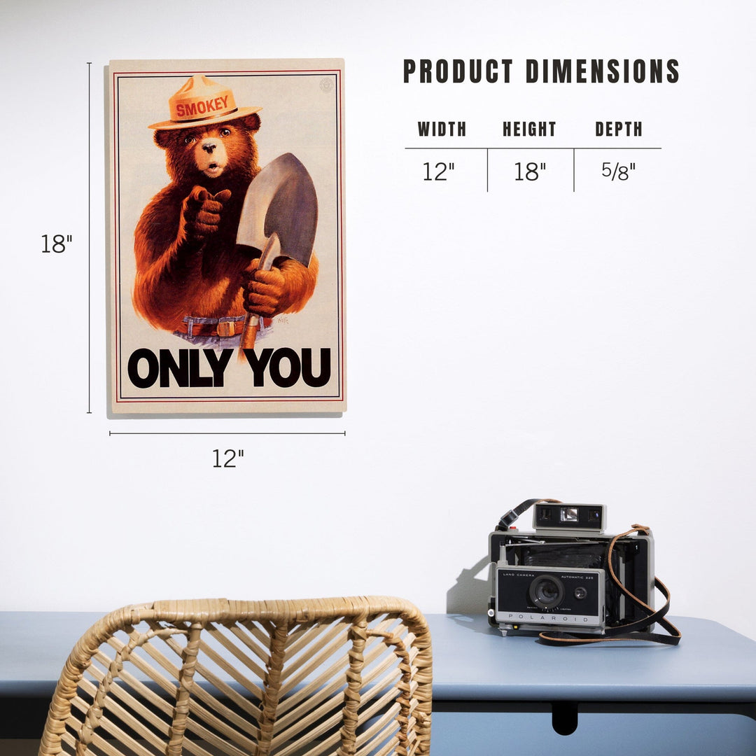 Smokey Bear, Only You, Vintage Poster, Wood Signs and Postcards Wood Lantern Press