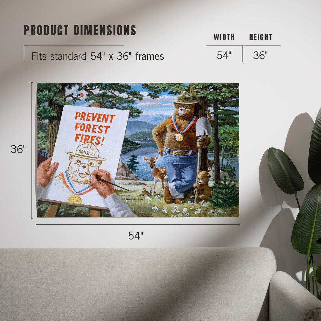 Smokey Bear, Posing with Medal, Officially Licensed Vintage Poster, Art & Giclee Prints Art Lantern Press