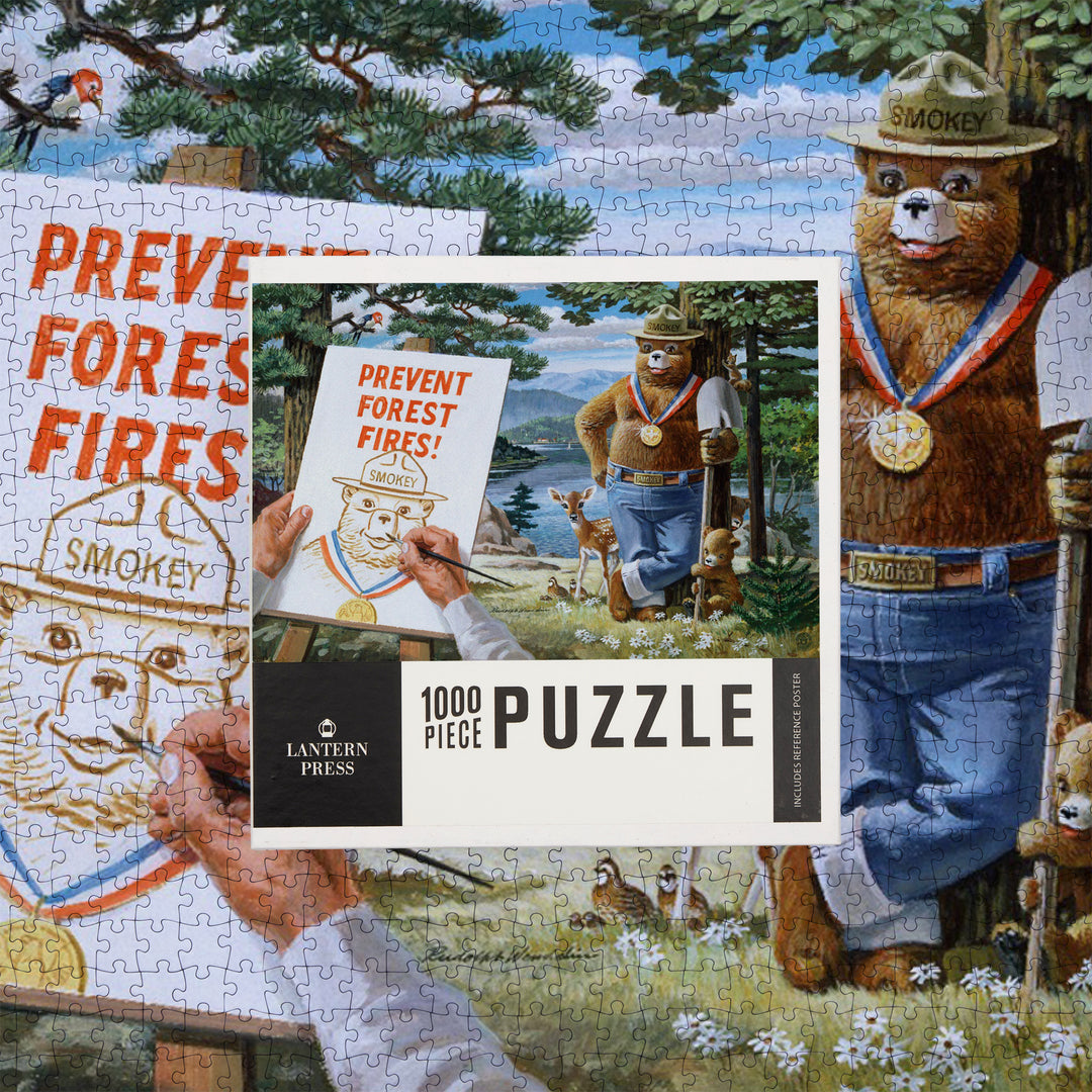 Smokey Bear, Posing with Medal, Officially Licensed Vintage Poster, Jigsaw Puzzle Puzzle Lantern Press
