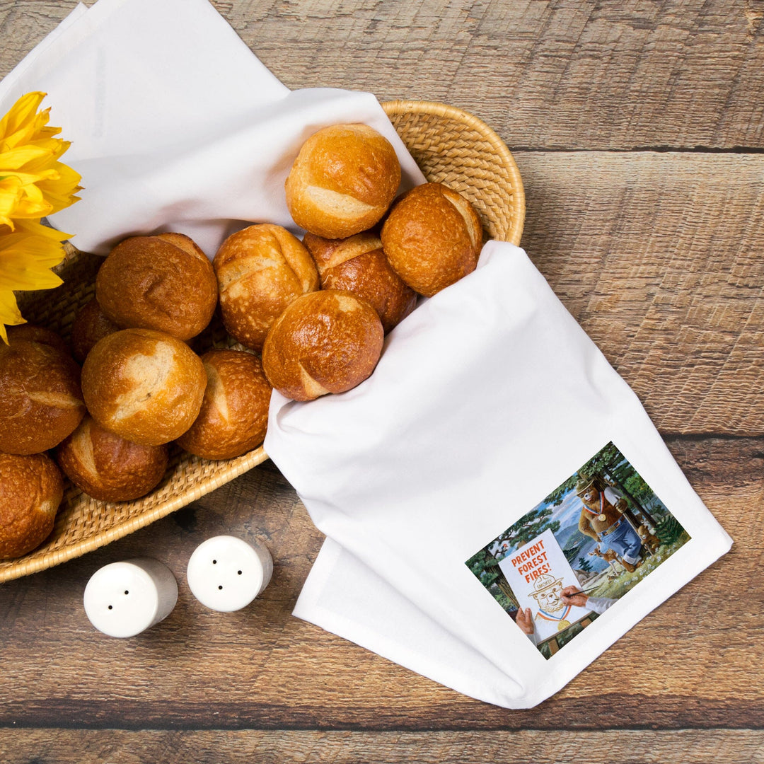 Smokey Bear, Posing with Medal, Officially Licensed Vintage Poster, Organic Cotton Kitchen Tea Towels Kitchen Lantern Press