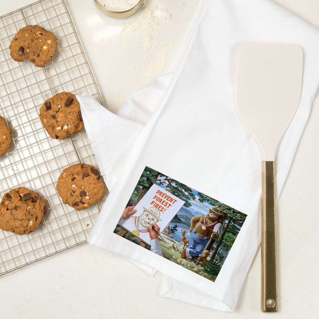 Smokey Bear, Posing with Medal, Officially Licensed Vintage Poster, Organic Cotton Kitchen Tea Towels Kitchen Lantern Press