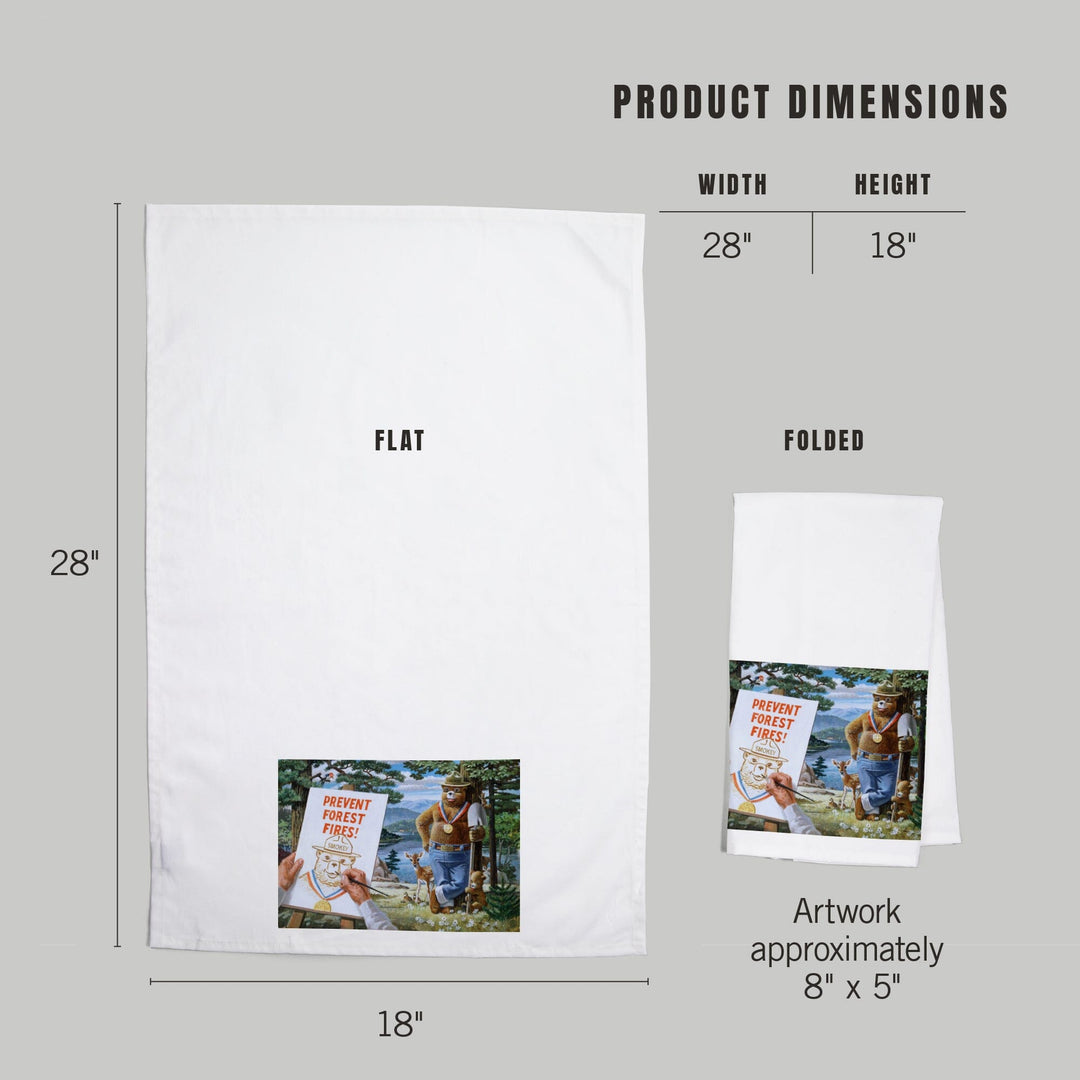 Smokey Bear, Posing with Medal, Officially Licensed Vintage Poster, Organic Cotton Kitchen Tea Towels Kitchen Lantern Press