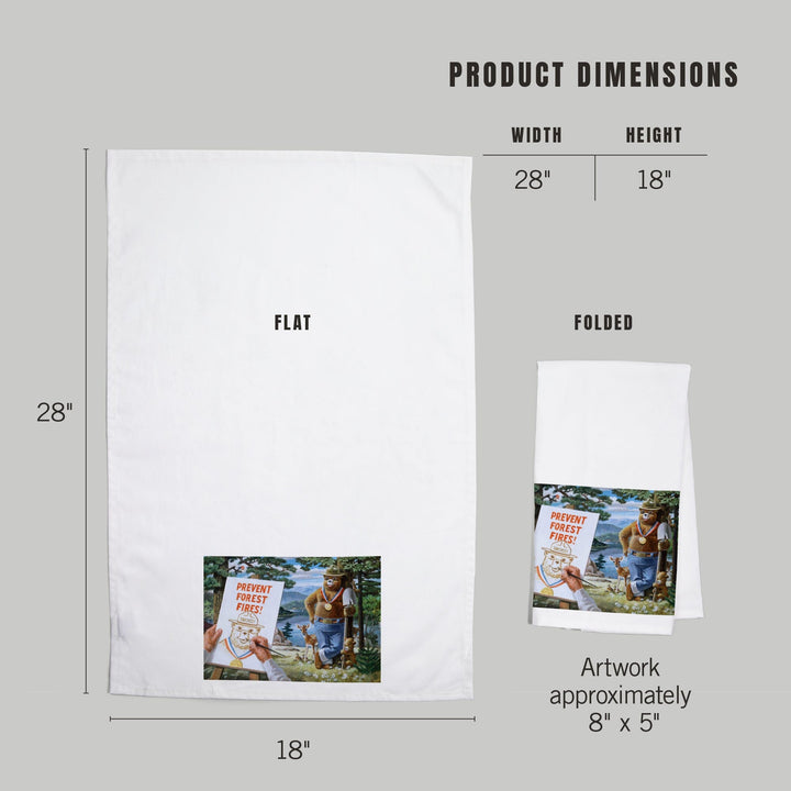 Smokey Bear, Posing with Medal, Officially Licensed Vintage Poster, Organic Cotton Kitchen Tea Towels Kitchen Lantern Press