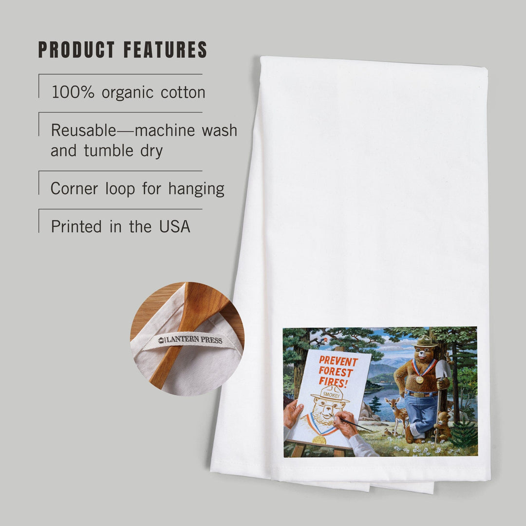 Smokey Bear, Posing with Medal, Officially Licensed Vintage Poster, Organic Cotton Kitchen Tea Towels Kitchen Lantern Press