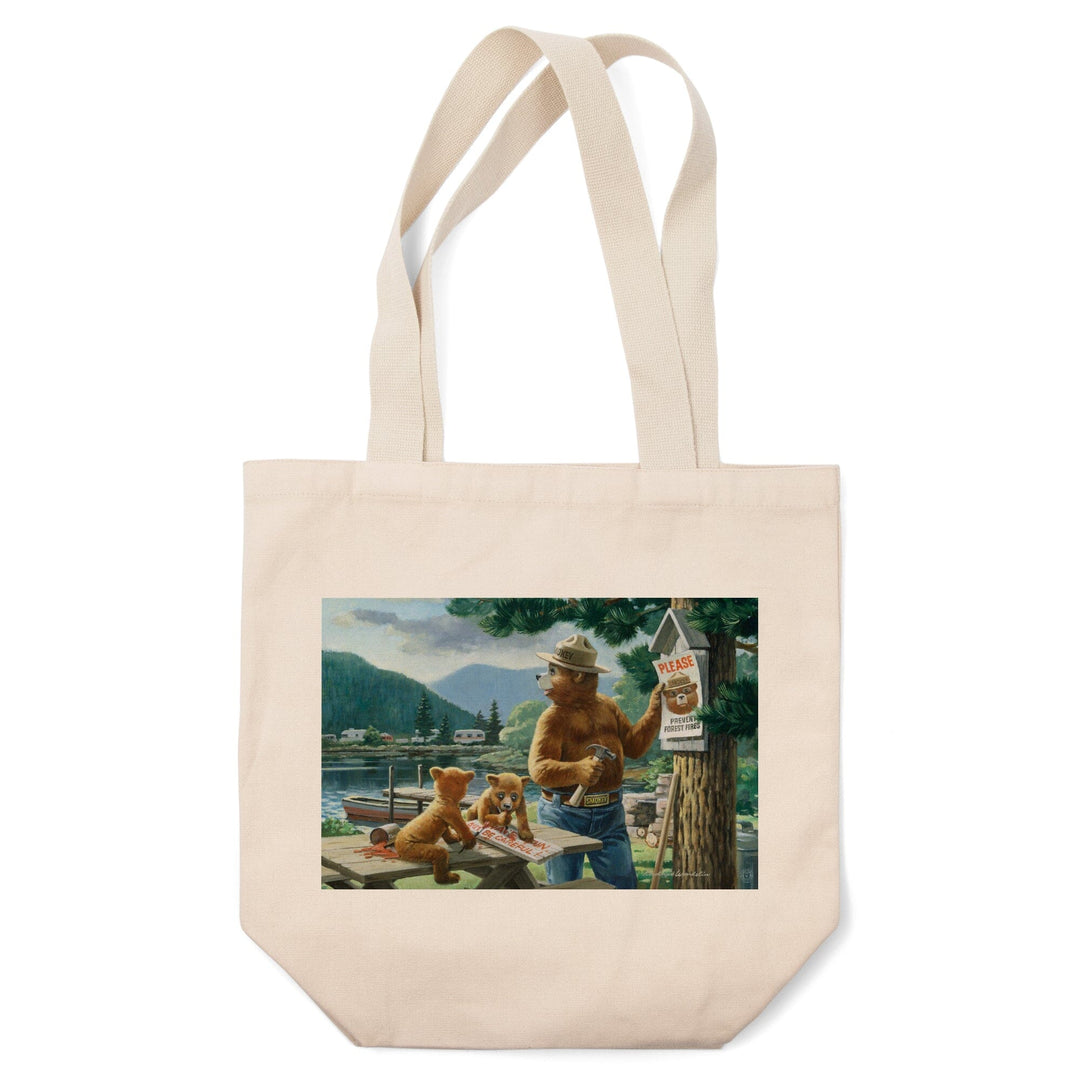 Smokey Bear, Posting Signs, Vintage Poster, Tote Bag Totes Lantern Press