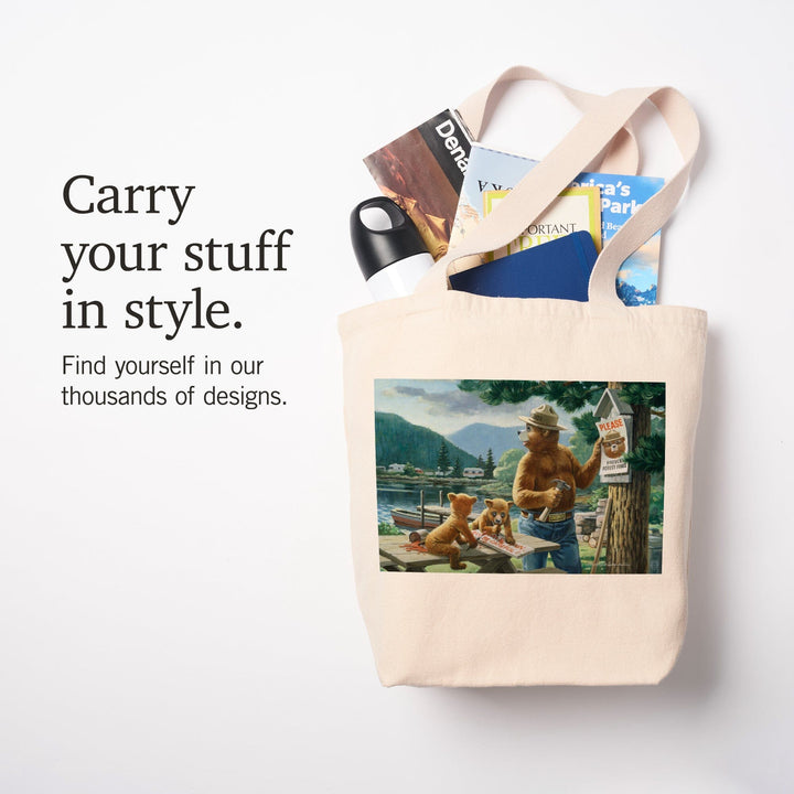 Smokey Bear, Posting Signs, Vintage Poster, Tote Bag Totes Lantern Press