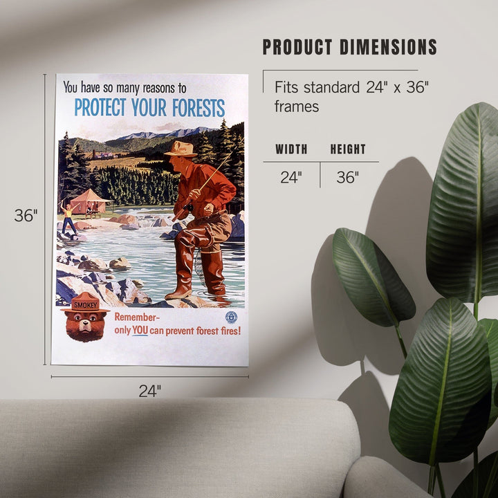 Smokey Bear, Protect Your Forests, Officially Licensed Vintage Poster, Art & Giclee Prints Art Lantern Press