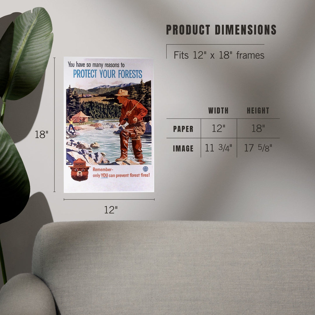 Smokey Bear, Protect Your Forests, Officially Licensed Vintage Poster, Art & Giclee Prints Art Lantern Press