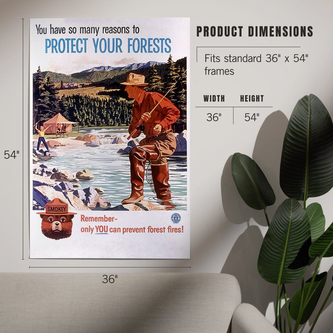 Smokey Bear, Protect Your Forests, Officially Licensed Vintage Poster, Art & Giclee Prints Art Lantern Press