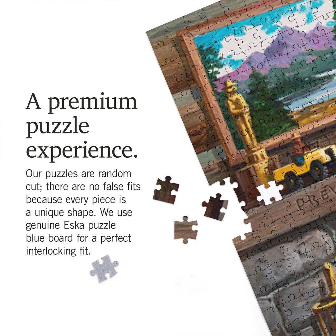 Smokey Bear, Reading Book to Cubs, Officially Licensed Vintage Poster, Jigsaw Puzzle Puzzle Lantern Press