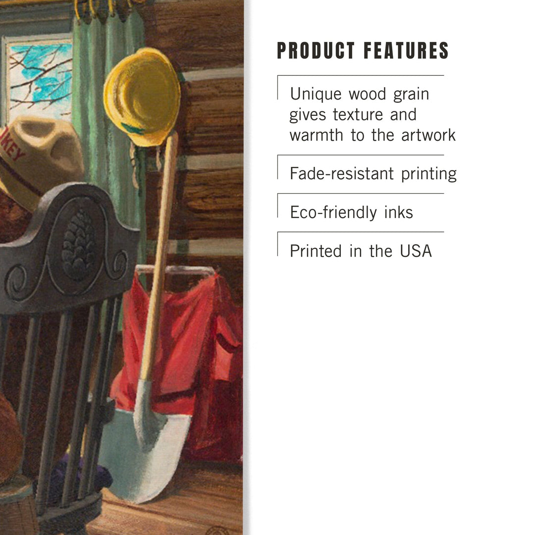 Smokey Bear, Reading Book to Cubs, Vintage Poster, Wood Signs and Postcards Wood Lantern Press