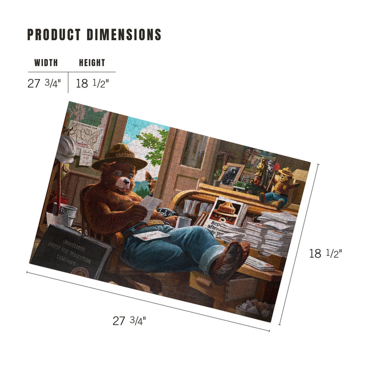 Smokey Bear, Reading Mail, Officially Licensed Vintage Poster, Jigsaw Puzzle Puzzle Lantern Press