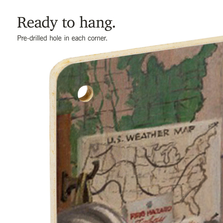 Smokey Bear, Reading Mail, Vintage Poster, Wood Signs and Postcards Wood Lantern Press