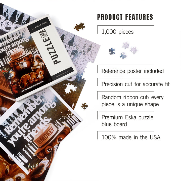 Smokey Bear, Remember You're Among Friends, Officially Licensed Vintage Poster, Jigsaw Puzzle Puzzle Lantern Press