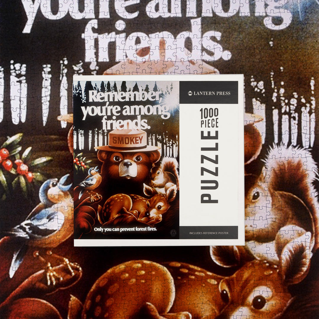 Smokey Bear, Remember You're Among Friends, Officially Licensed Vintage Poster, Jigsaw Puzzle Puzzle Lantern Press