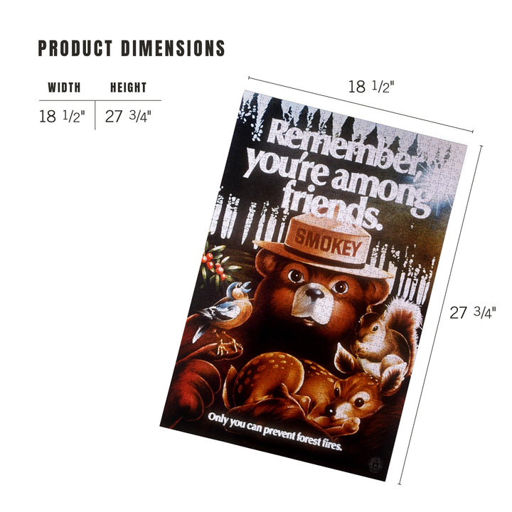 Smokey Bear, Remember You're Among Friends, Officially Licensed Vintage Poster, Jigsaw Puzzle Puzzle Lantern Press