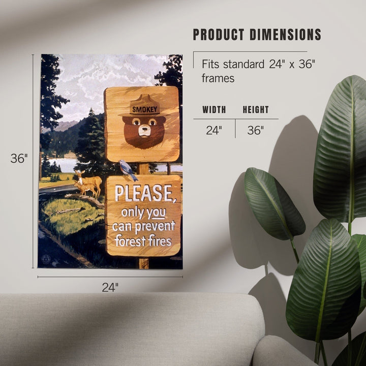 Smokey Bear, Smokey Signs, Officially Licensed Vintage Poster, Art & Giclee Prints Art Lantern Press