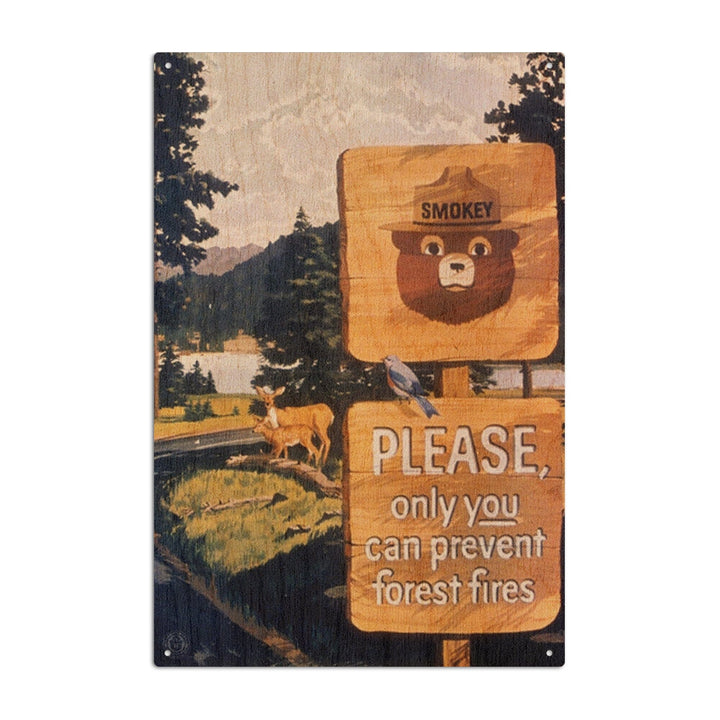 Smokey Bear, Smokey Signs, Vintage Poster, Wood Signs and Postcards Wood Lantern Press 10 x 15 Wood Sign