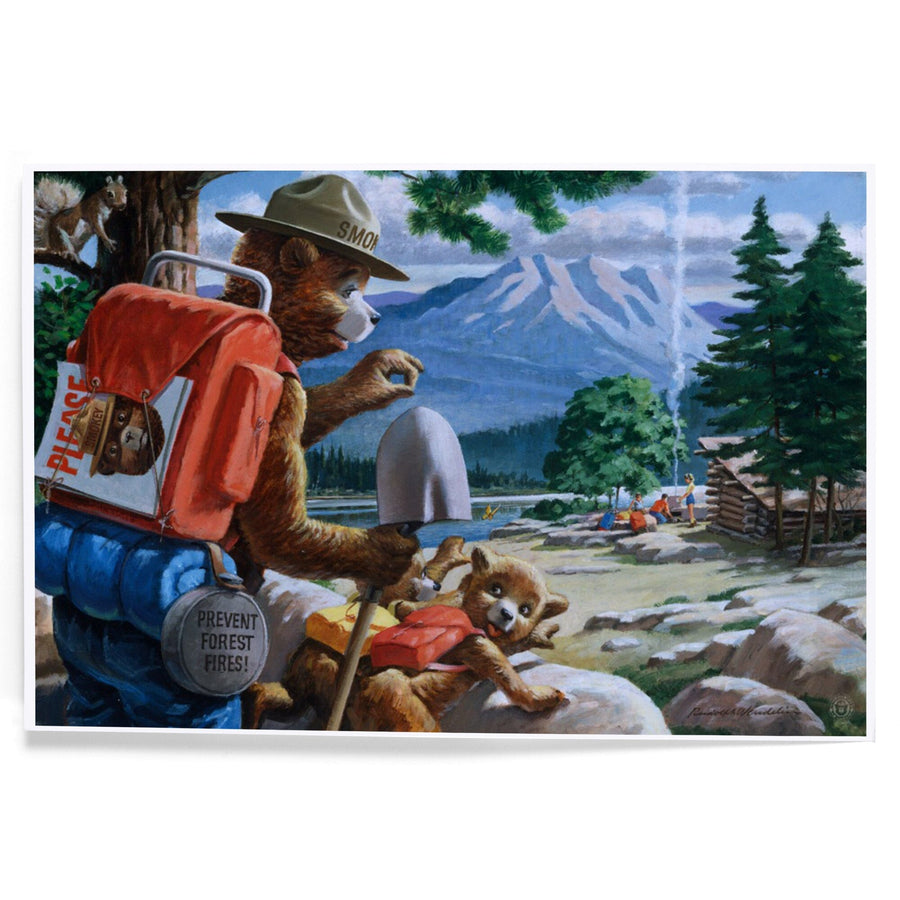 Smokey Bear, Spying on Campers, Officially Licensed Vintage Poster, Art & Giclee Prints Art Lantern Press