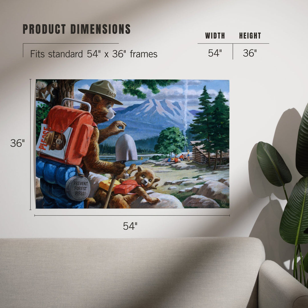 Smokey Bear, Spying on Campers, Officially Licensed Vintage Poster, Art & Giclee Prints Art Lantern Press