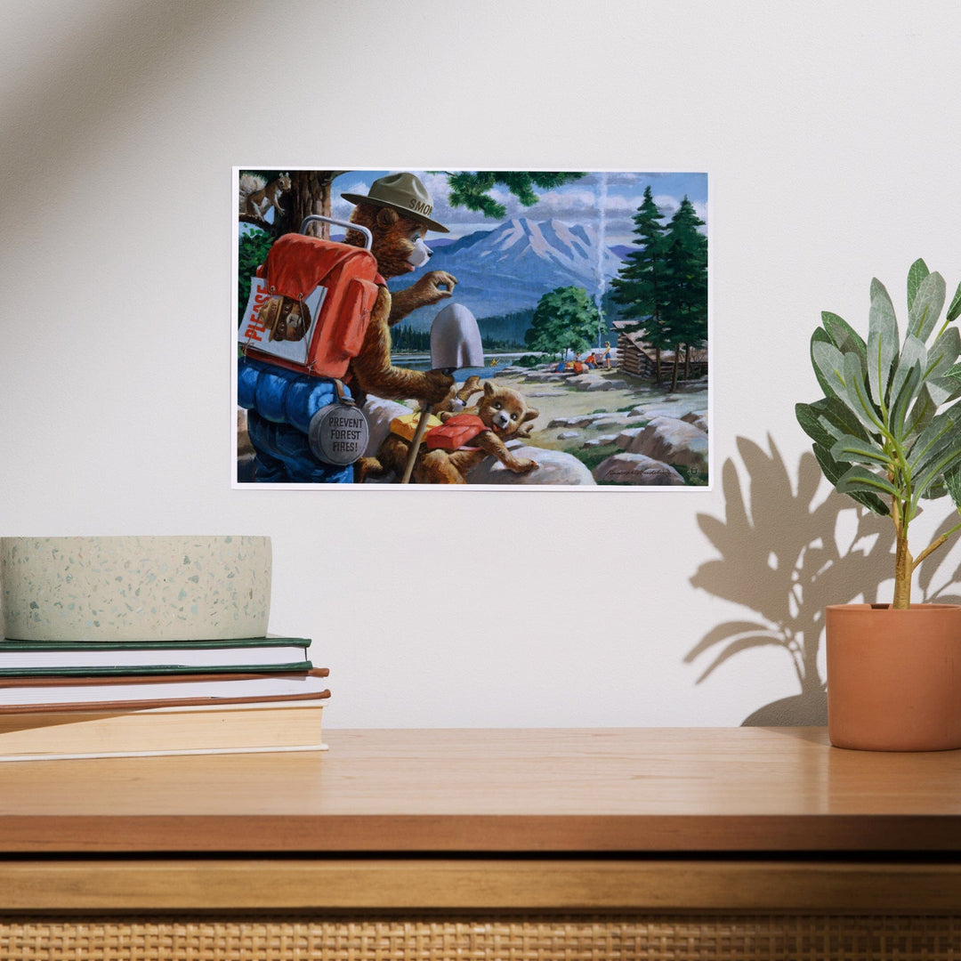 Smokey Bear, Spying on Campers, Officially Licensed Vintage Poster, Art & Giclee Prints Art Lantern Press