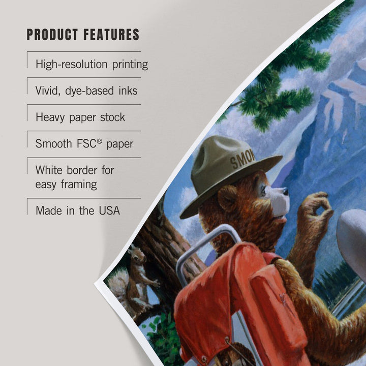 Smokey Bear, Spying on Campers, Officially Licensed Vintage Poster, Art & Giclee Prints Art Lantern Press