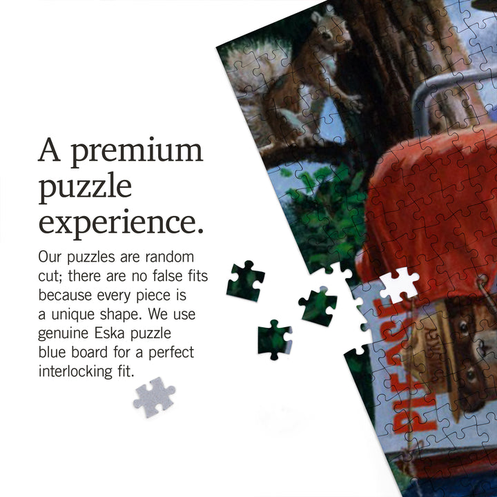 Smokey Bear, Spying on Campers, Officially Licensed Vintage Poster, Jigsaw Puzzle Puzzle Lantern Press