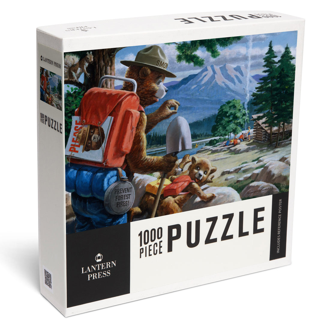 Smokey Bear, Spying on Campers, Officially Licensed Vintage Poster, Jigsaw Puzzle Puzzle Lantern Press