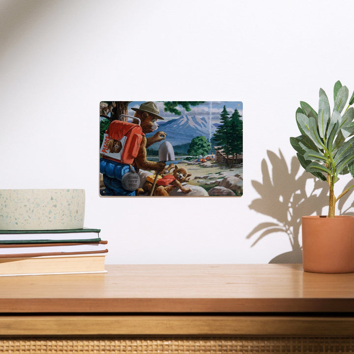 Smokey Bear, Spying on Campers, Vintage Poster, Wood Signs and Postcards Wood Lantern Press