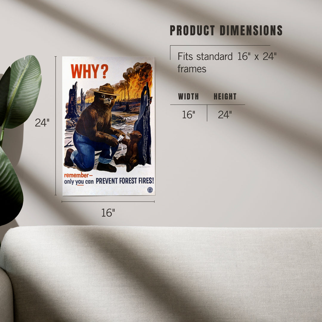 Smokey Bear, Why, Officially Licensed Vintage Poster, Art & Giclee Prints Art Lantern Press