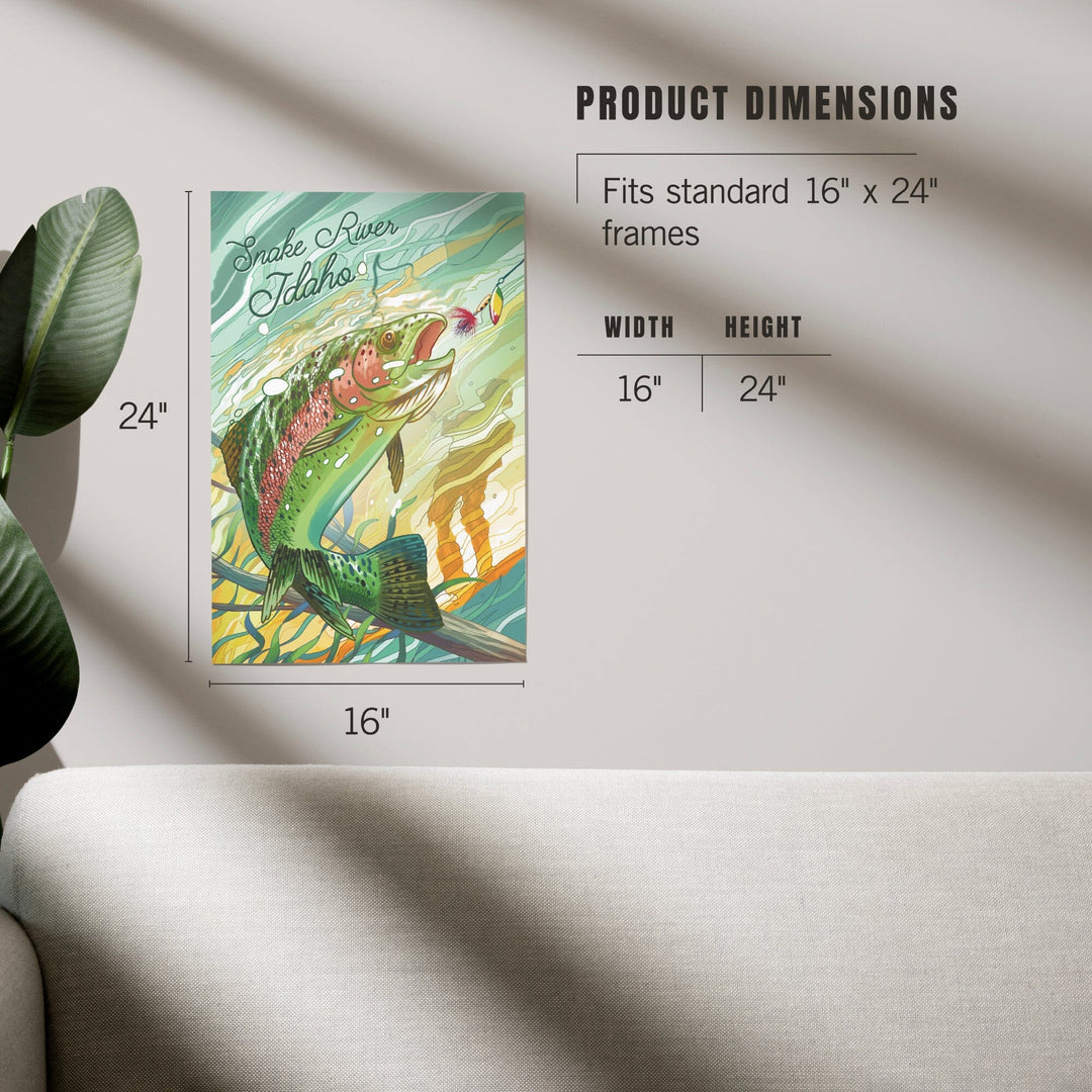 Snake River, Idaho, Fishing, Underwater Trout, Art & Giclee Prints Art Lantern Press