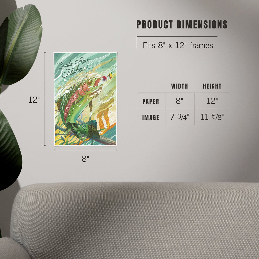 Snake River, Idaho, Fishing, Underwater Trout, Art & Giclee Prints Art Lantern Press