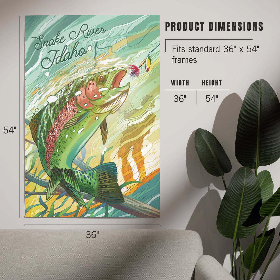 Snake River, Idaho, Fishing, Underwater Trout, Art & Giclee Prints Art Lantern Press