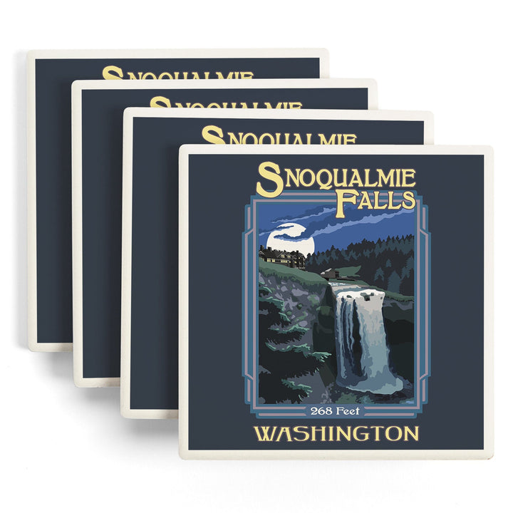 Snoqualmie Falls, Washington, Coasters Coasters Lantern Press
