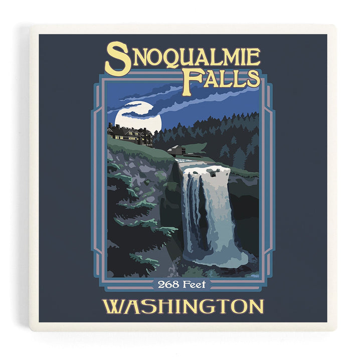 Snoqualmie Falls, Washington, Coasters Coasters Lantern Press Coaster