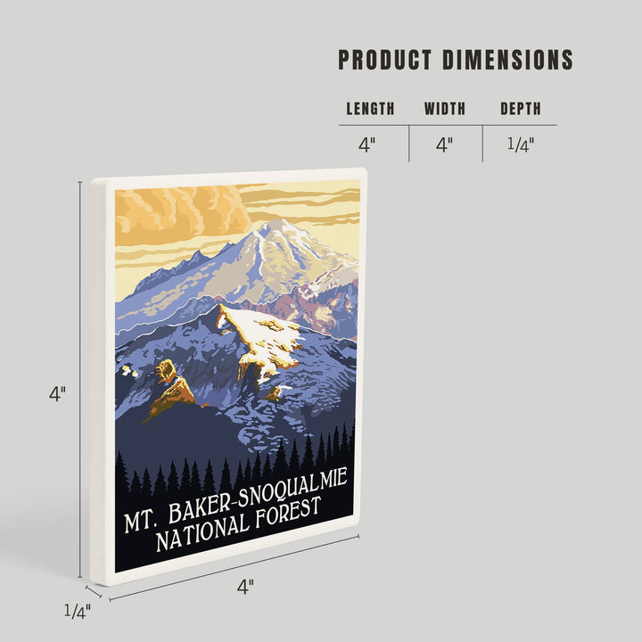 Snoqualmie National Forest, Washington, Mt. Baker, Coasters Coasters Lantern Press