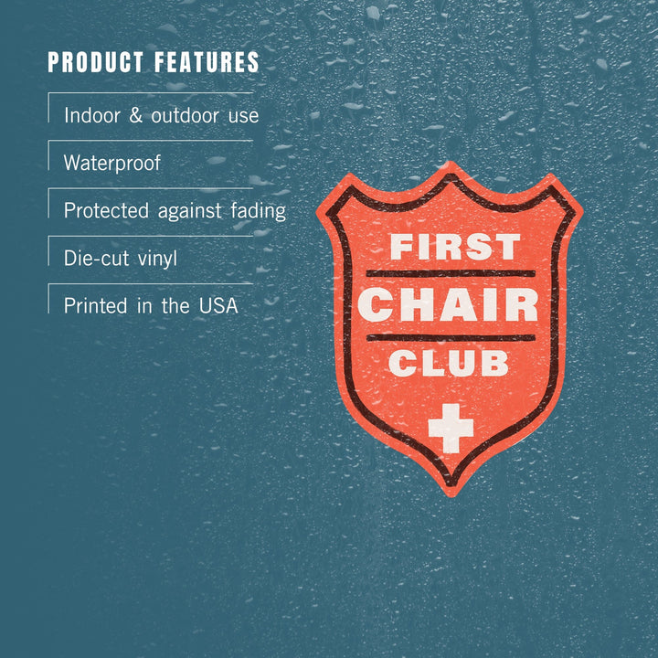 Snow Patrol Series, First Chair Club, Contour, Vinyl Sticker Sticker Lantern Press