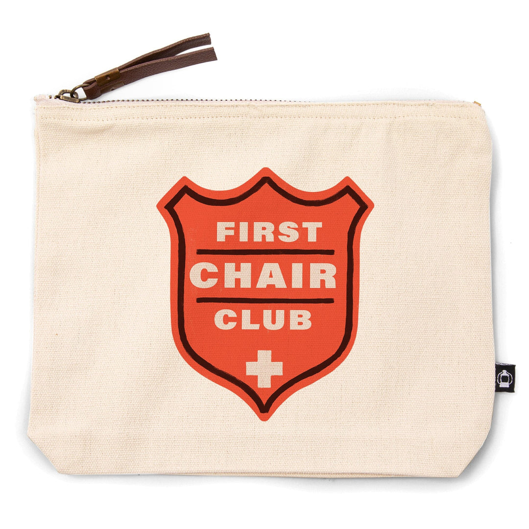 Snow Patrol Series, First Chair Club,, Organic Cotton Zipper Pouch, Go Bag Totes Lantern Press