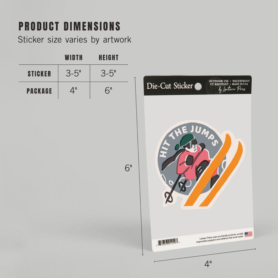 Snow Patrol Series, Hit the Jumps, Contour, Vinyl Sticker Sticker Lantern Press