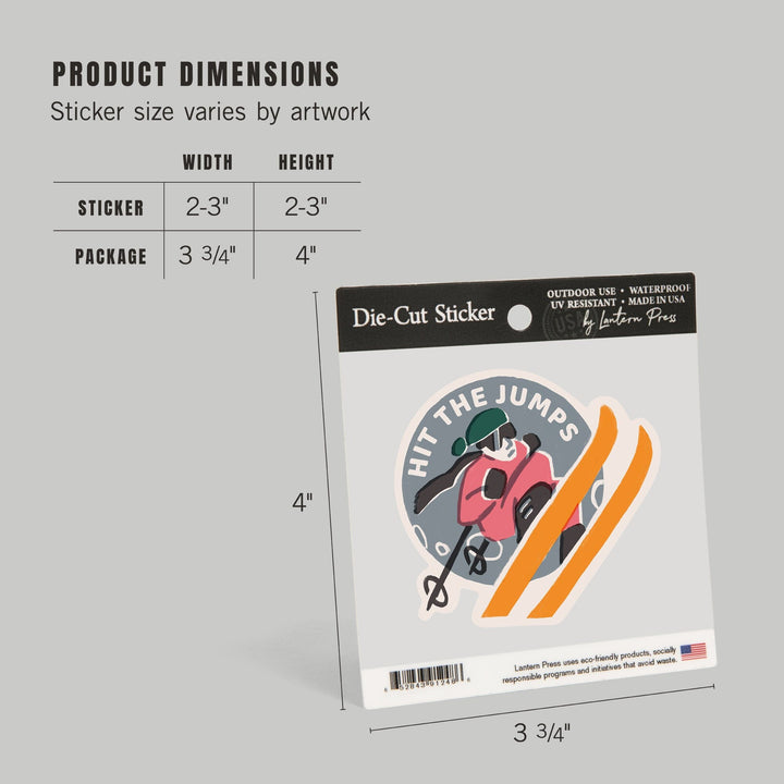 Snow Patrol Series, Hit the Jumps, Contour, Vinyl Sticker Sticker Lantern Press