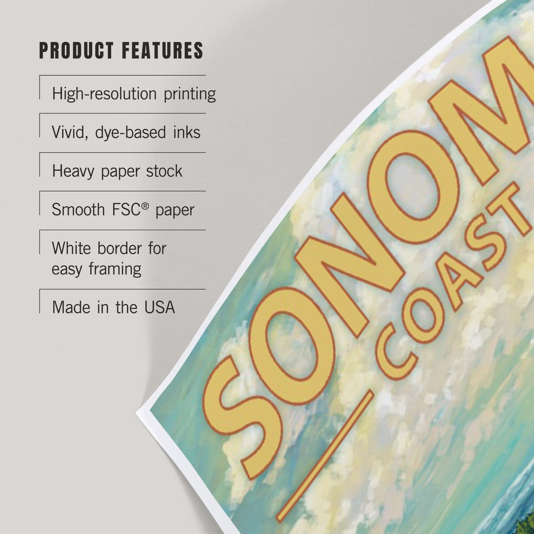 Sonoma Coast, California, Camper Van, Art & Giclee Prints Art Lantern Press
