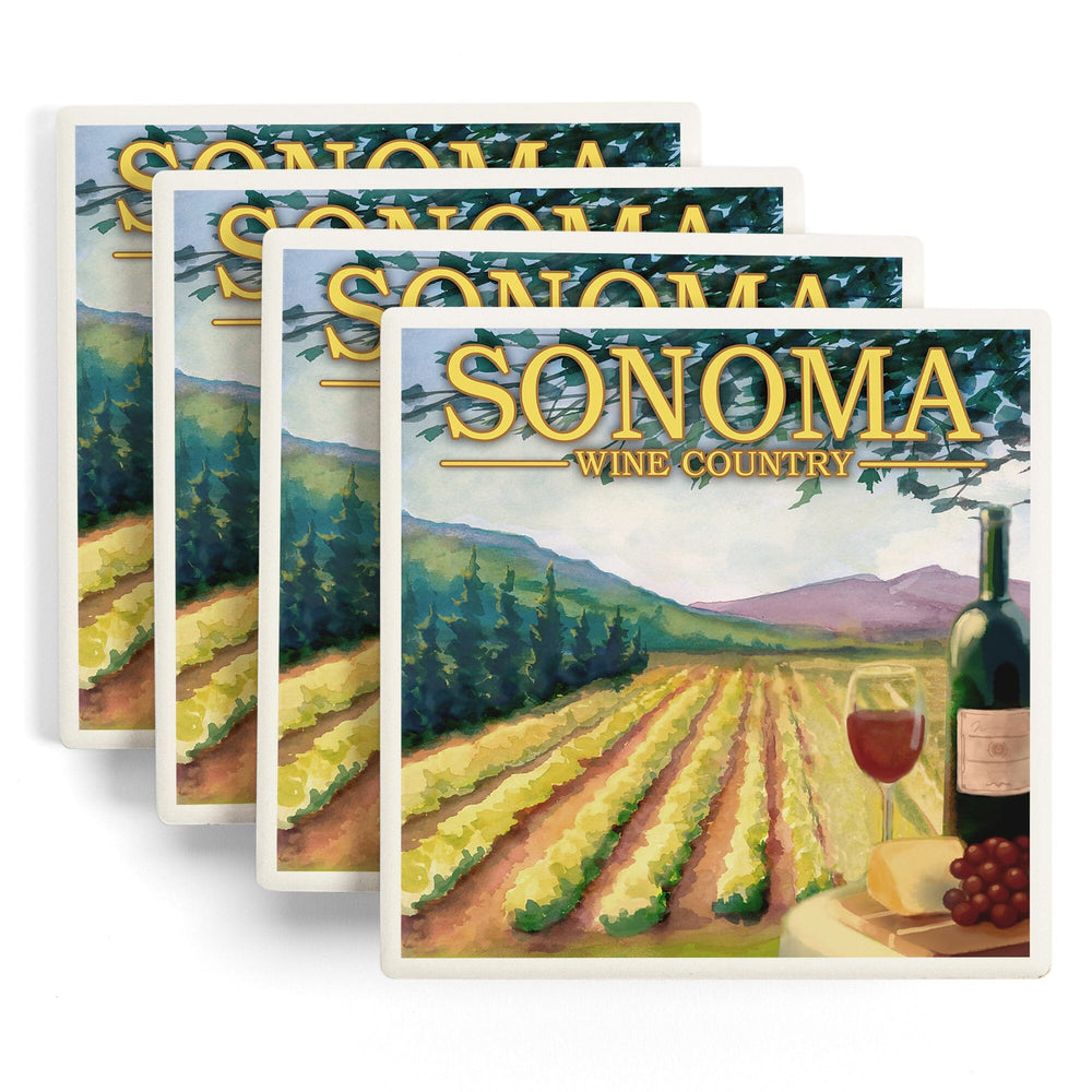 Sonoma County Wine Country, Coasters Coasters Lantern Press