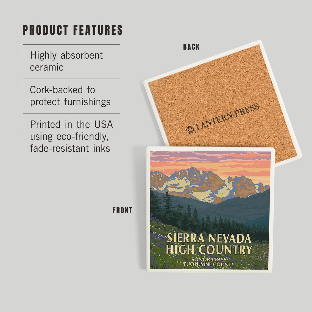 Sonora Pass, Tuolumne County, Sierra Nevada High Country, Spring Flowers, Coasters Coasters Lantern Press