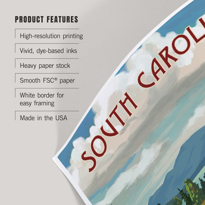 South Carolina, Camper Van and Lake, Art & Giclee Prints Art Lantern Press