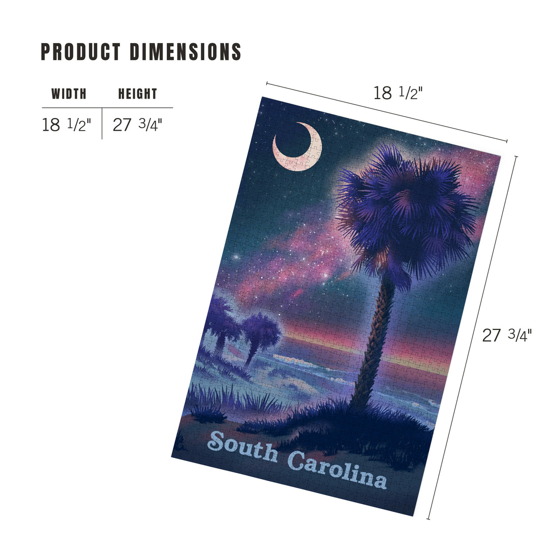 South Carolina, Palmetto Moon, Lithograph, Jigsaw Puzzle Puzzle Lantern Press