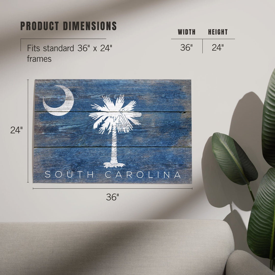 South Carolina, Rustic State Flag, Art & Giclee Prints Art Lantern Press