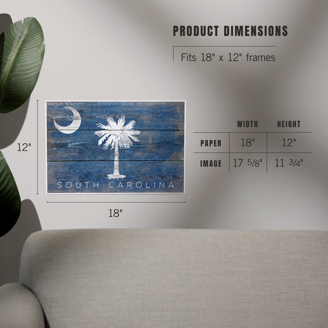 South Carolina, Rustic State Flag, Art & Giclee Prints Art Lantern Press
