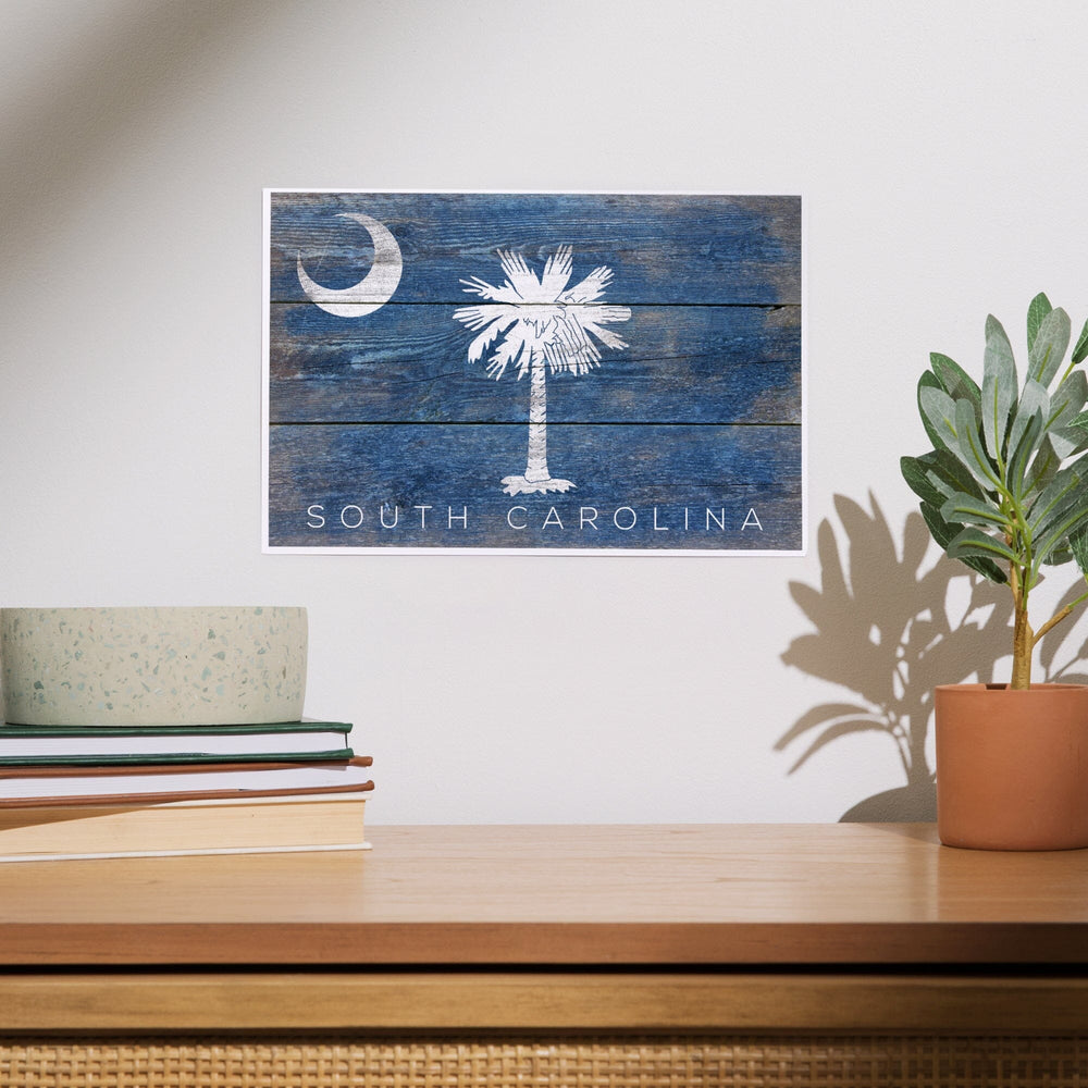 South Carolina, Rustic State Flag, Art & Giclee Prints Art Lantern Press