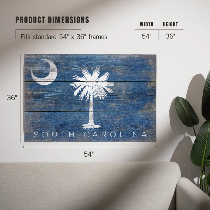 South Carolina, Rustic State Flag, Art & Giclee Prints Art Lantern Press