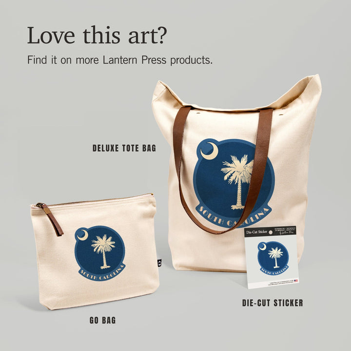 South Carolina, State Flag, Letterpress, Contour, Vinyl Sticker Sticker Lantern Press